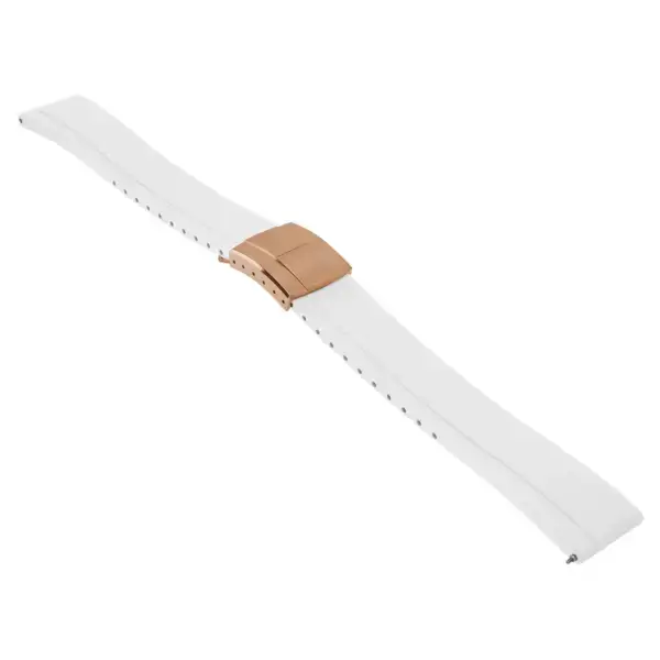 fk27.22.rg White Main DASSARI Gridline Cut To Size Daytona Style FKM Rubber Watch Band Strap 20mm 22mm