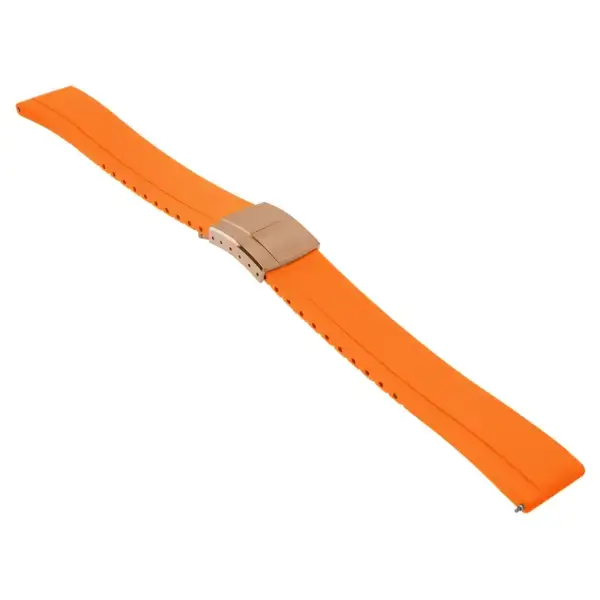 fk27.12.rg Orange Main DASSARI Gridline Cut To Size Daytona Style FKM Rubber Watch Band Strap 20mm 22mm