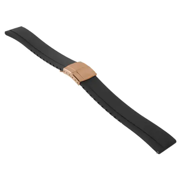 fk27.1.rg Black Main DASSARI Gridline Cut To Size Daytona Style FKM Rubber Watch Band Strap 20mm 22mm