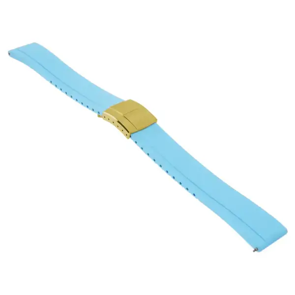 fk27.5a.yg Sky Blue Main DASSARI Gridline Cut To Size Daytona Style FKM Rubber Watch Band Strap 20mm 22mm