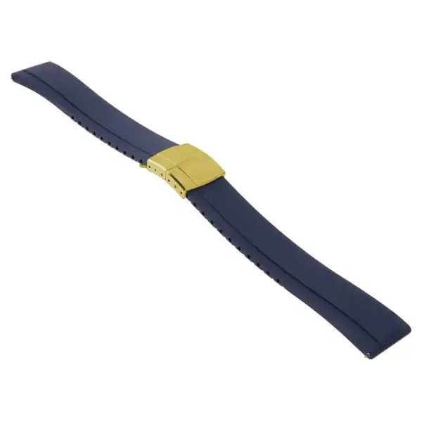 fk27.5.yg Navy Blue Main DASSARI Gridline Cut To Size Daytona Style FKM Rubber Watch Band Strap 20mm 22mm