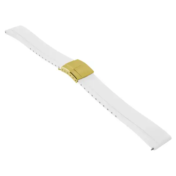 fk27.22.yg White Main DASSARI Gridline Cut To Size Daytona Style FKM Rubber Watch Band Strap 20mm 22mm
