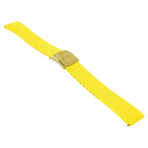 fk27.10.yg Yellow Main DASSARI Gridline Cut To Size Daytona Style FKM Rubber Watch Band Strap 20mm 22mm