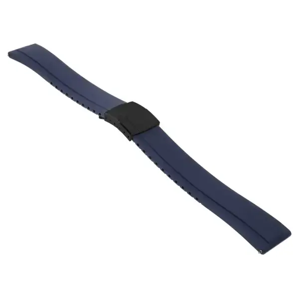 fk27.5.mb Navy Blue Main DASSARI Gridline Cut To Size Daytona Style FKM Rubber Watch Band Strap 20mm 22mm