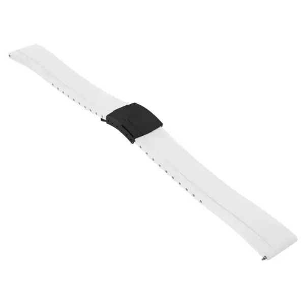 fk27.22.mb White Main DASSARI Gridline Cut To Size Daytona Style FKM Rubber Watch Band Strap 20mm 22mm