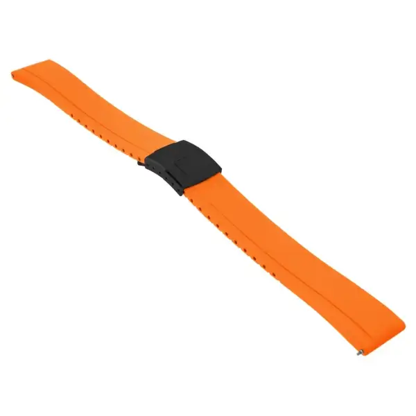 fk27.12.mb Orange Main DASSARI Gridline Cut To Size Daytona Style FKM Rubber Watch Band Strap 20mm 22mm