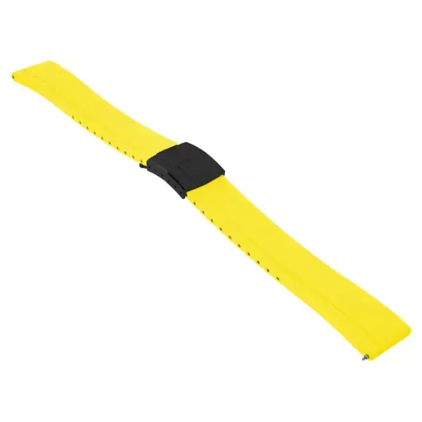 fk27.10.mb Yellow Main DASSARI Gridline Cut To Size Daytona Style FKM Rubber Watch Band Strap 20mm 22mm