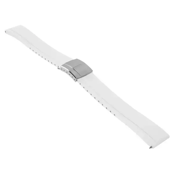 fk27.22.bs White Main DASSARI Gridline Cut To Size Daytona Style FKM Rubber Watch Band Strap 20mm 22mm