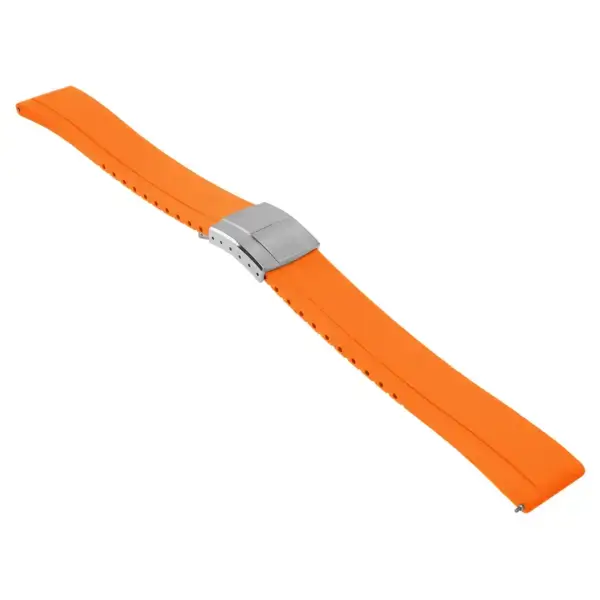 fk27.12.bs Orange Main DASSARI Gridline Cut To Size Daytona Style FKM Rubber Watch Band Strap 20mm 22mm