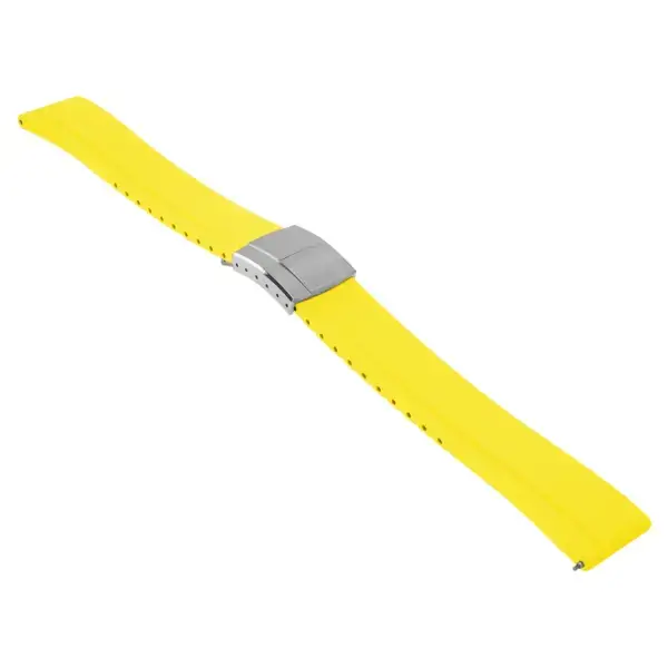fk27.10.bs Yellow Main DASSARI Gridline Cut To Size Daytona Style FKM Rubber Watch Band Strap 20mm 22mm