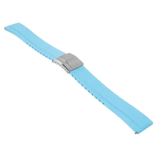 fk27.5a.bs Sky Blue Main DASSARI Gridline Cut To Size Daytona Style FKM Rubber Watch Band Strap 20mm 22mm