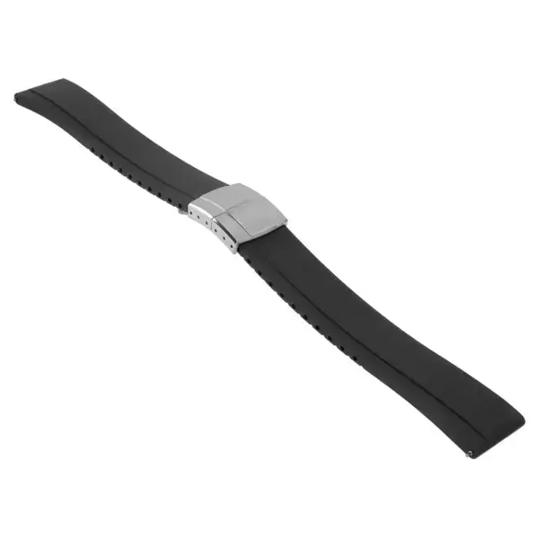 fk27.1.bs Black Main DASSARI Gridline Cut To Size Daytona Style FKM Rubber Watch Band Strap 20mm 22mm