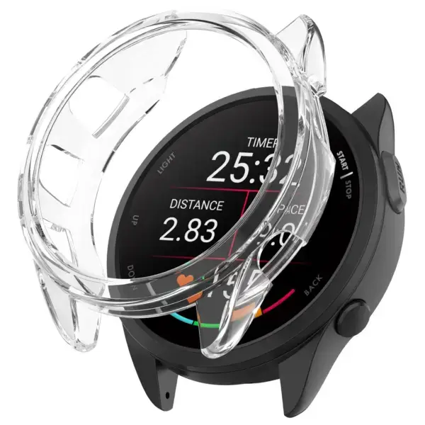 g.pc78.2 Clear White Main StrapsCo Armor Case for Garmin Forerunner 165