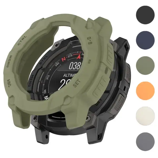 Armor Case for Garmin Instinct E, available in sizes L, M, S. Compatible with Garmin Instinct and Instinct E. Features a durable design in multiple colors