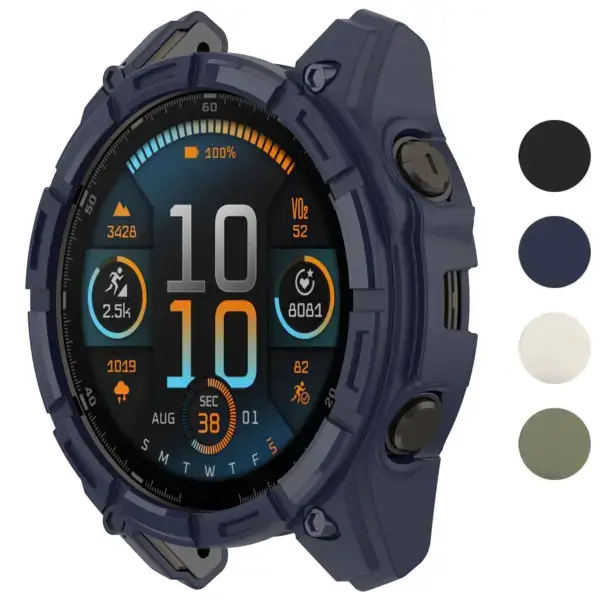 Armor Case for Garmin Enduro 3 in navy blue, designed for Garmin Enduro models. Offers durable protection with a sleek design. Available in sizes L, M, S and multiple colors
