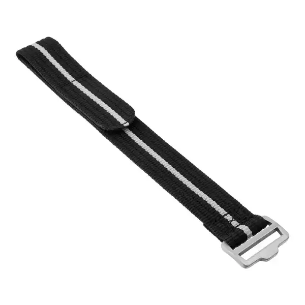 nt18.1.22 Angle Black & White StrapsCo One Piece Field Strap Nylon Hook & Loop Watch Band 20mm 22mm