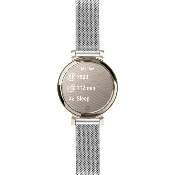 g.lil2.m111.ss 14 Main Silver Pro Mesh Strap 14mm Quick Release For Garmin Lily 2