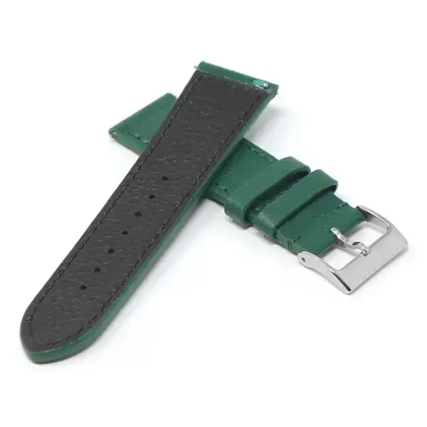ks7.11 Cross Green StrapsCo DASSARI Flat Pebbled Leather Band Genuine Leather Watch Strap