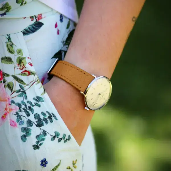 w.ks7 Creative Women’s Textured Leather Strap With Quick Release Tan