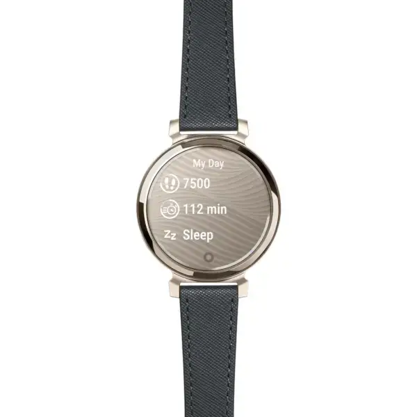 g.lil2.st32.7.14 Main Graphite Premium Saffiano Leather Strap 14mm Quick Release For Garmin Lily 2