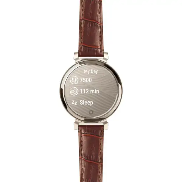 g.lil2.st20.2.14 Main Brown Women’s Crocodile Strap 14mm Quick Release For Garmin Lily 2