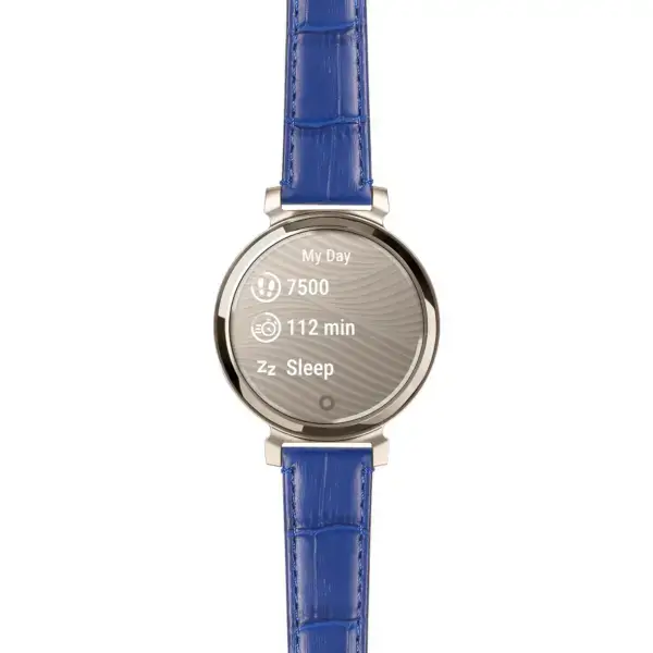 g.lil2.st20.5.14 Main Blue Women’s Crocodile Strap 14mm Quick Release For Garmin Lily 2