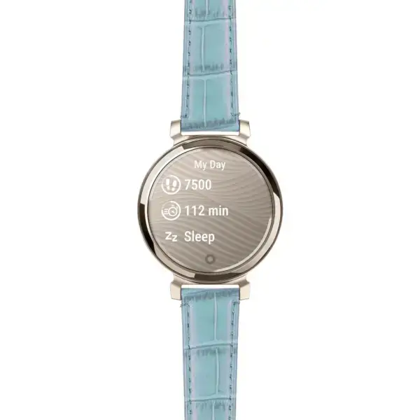 g.lil2.st20.5a.14 Main Light Blue Women’s Crocodile Strap 14mm Quick Release For Garmin Lily 2