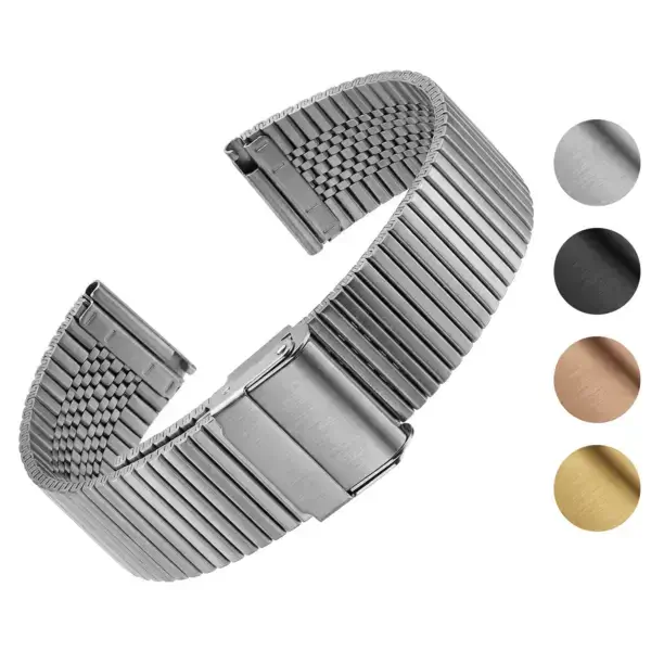 Heritage Steel Bracelet made from durable metal, available in sizes 18mm, 20mm, 22mm, and 8mm. Features a sleek design with multiple color options