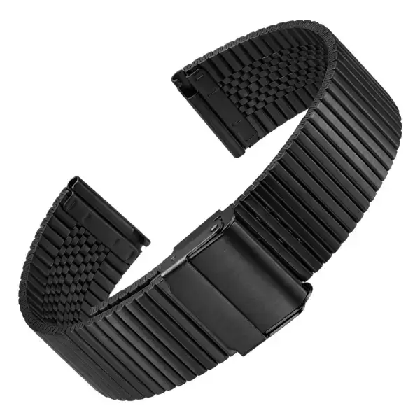 m113.mb Curved Black StrapsCo Heritage Steel Bracelet Stainless Watch Band Strap 18mm 20mm 22mm