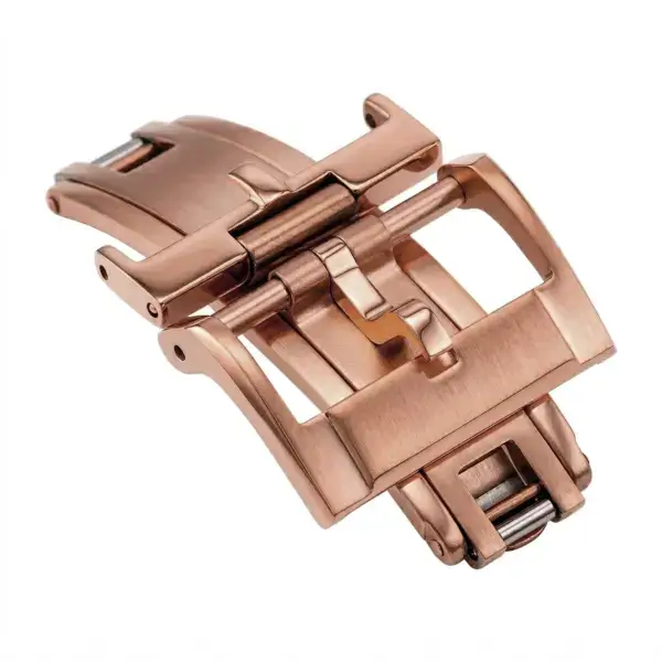 cl10.rg Angle (Closed) Rose Gold StrapsCo Spring Loaded Tang Watch Clasp 16mm 18mm 20mm