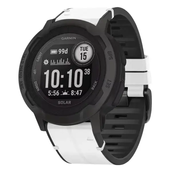 i2x.g.r65a.22 Main Arctic StrapsCo Leather Hybrid Strap QuickFit 26 Watch Band for Garmin Instinct 2X