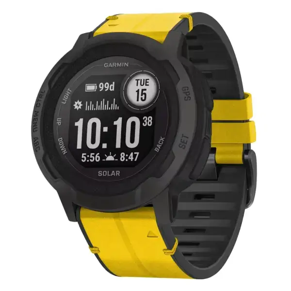i2x.g.r65a.10 Main Solar StrapsCo Leather Hybrid Strap QuickFit 26 Watch Band for Garmin Instinct 2X
