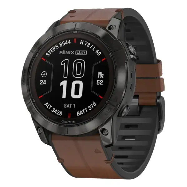 f7x.g.r65a.2 Main Cigar StrapsCo Leather Hybrid Strap QuickFit 26 Watch Band for Garmin Fenix 7X & 7X Pro