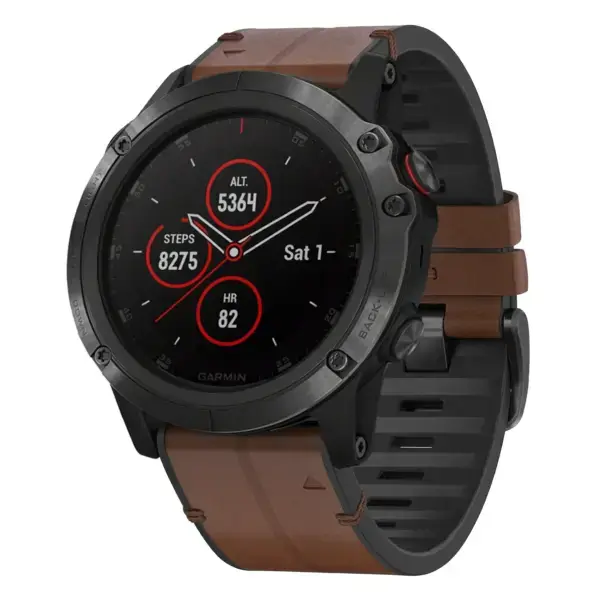 f6x.g.r65a.2 Main Cigar StrapsCo Leather Hybrid Strap QuickFit 26 Watch Band for Garmin Fenix 6X