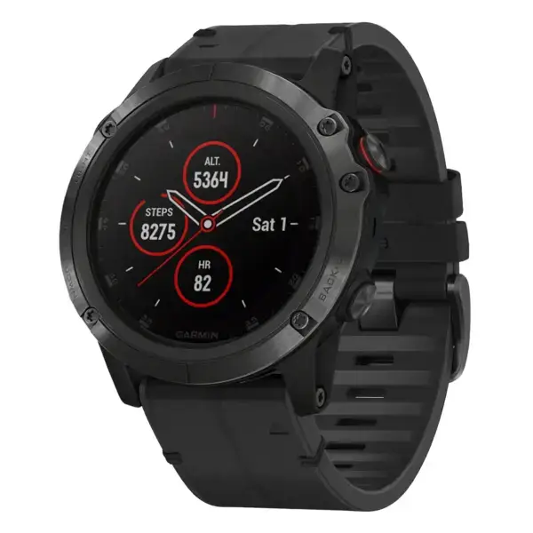 f6x.g.r65a.1 Main Obsidian StrapsCo Leather Hybrid Strap QuickFit 26 Watch Band for Garmin Fenix 6X