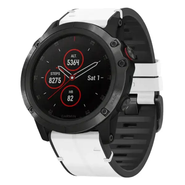 f5x.g.r65a.22 Main Arctic StrapsCo Leather Hybrid Strap QuickFit 26 Watch Band for Garmin Fenix 5X & 5X Plus