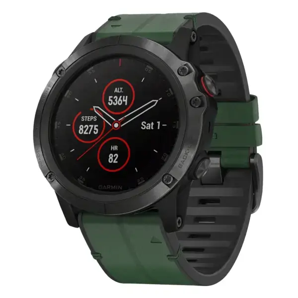 f5x.g.r65a.11 Main Forest StrapsCo Leather Hybrid Strap QuickFit 26 Watch Band for Garmin Fenix 5X & 5X Plus