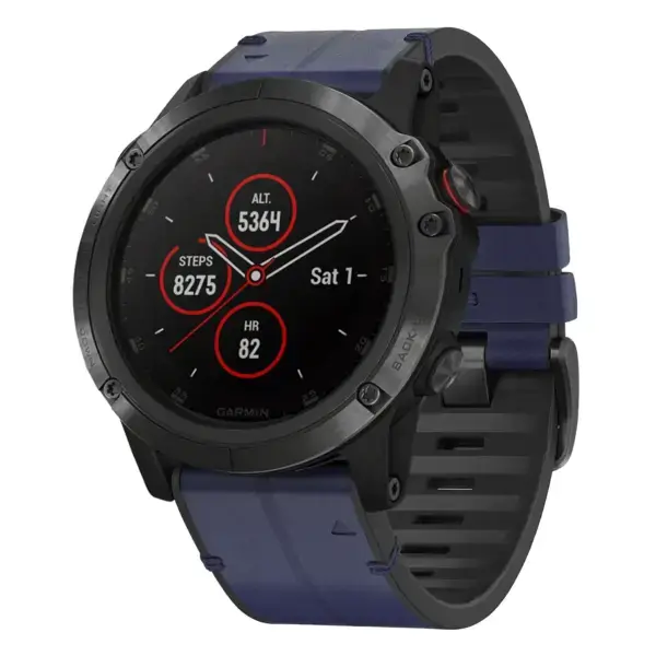 f5x.g.r65a.5 Main Midnight StrapsCo Leather Hybrid Strap QuickFit 26 Watch Band for Garmin Fenix 5X & 5X Plus