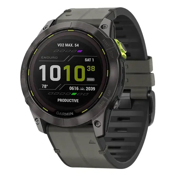 ed3.g.r65a.7 Main Slate StrapsCo Leather Hybrid Strap QuickFit 26 Watch Band for Garmin Enduro 3