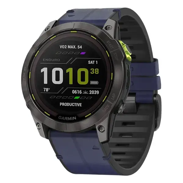 ed3.g.r65a.5 Main Midnight StrapsCo Leather Hybrid Strap QuickFit 26 Watch Band for Garmin Enduro 3