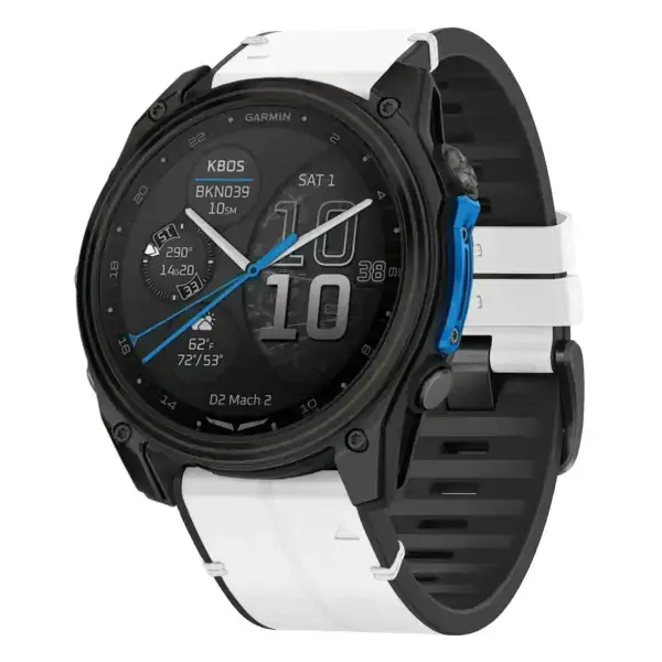 d2m2.g.r65a.22 Main Arctic StrapsCo Leather Hybrid Strap QuickFit 26 Watch Band for Garmin D2 Mach 2 – 51mm