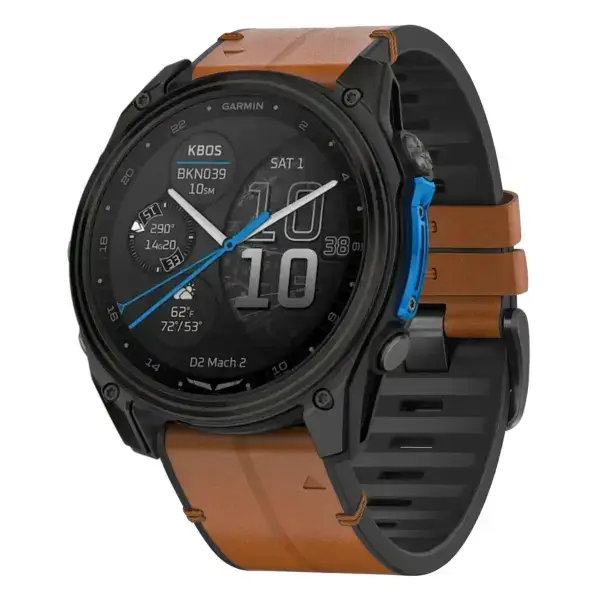 d2m2.g.r65a.2a Main Coffee StrapsCo Leather Hybrid Strap QuickFit 26 Watch Band for Garmin D2 Mach 2 – 51mm