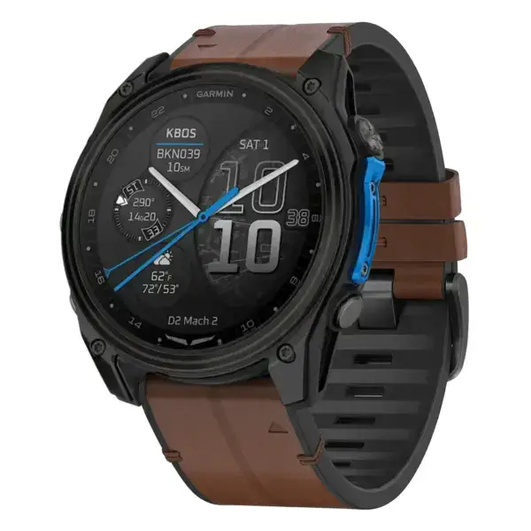 d2m2.g.r65a.2 Main Cigar StrapsCo Leather Hybrid Strap QuickFit 26 Watch Band for Garmin D2 Mach 2 – 51mm