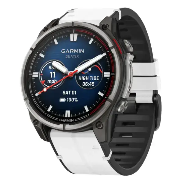 qtx8.g.r73a.22 Main Arctic StrapsCo Leather Hybrid Strap QuickFit 22 Watch Band for Garmin Quatix 8 – 47mm