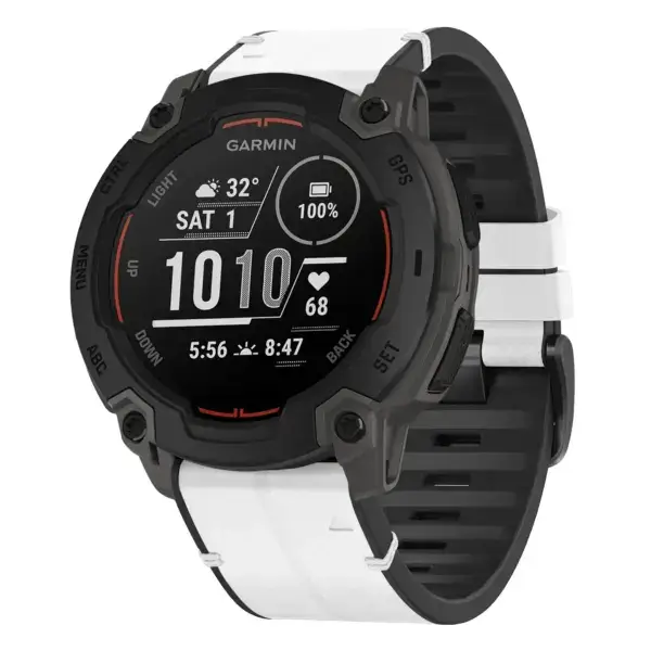 ie.g.r73a.22 Main Arctic StrapsCo Leather Hybrid Strap QuickFit 22 Watch Band for Garmin Instinct E – 45mm