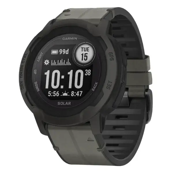 i2.g.r73a.7 Main Slate StrapsCo Leather Hybrid Strap QuickFit 22 Watch Band for Garmin Instinct 2