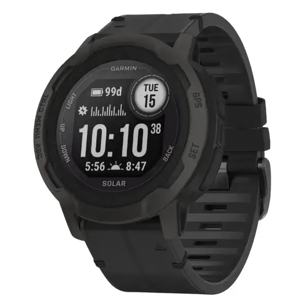 i2.g.r73a.1 Main Obsidian StrapsCo Leather Hybrid Strap QuickFit 22 Watch Band for Garmin Instinct 2