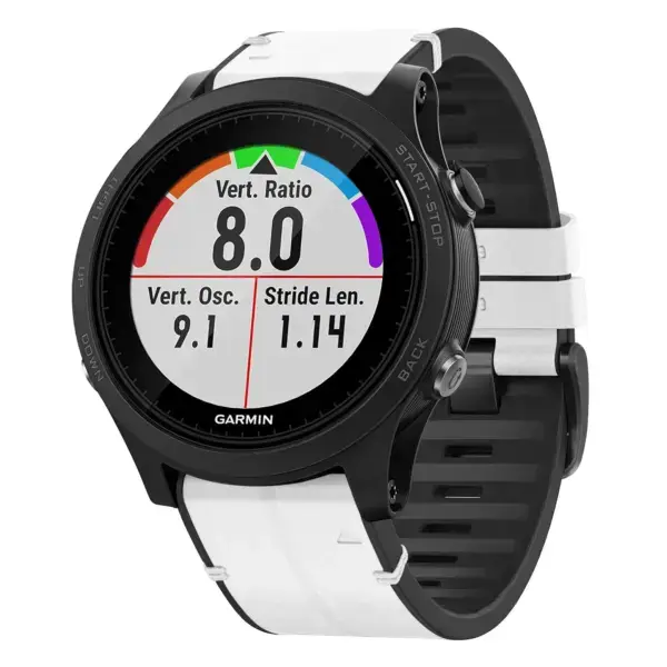 f935.g.r73a.22 Main Arctic StrapsCo Leather Hybrid Strap QuickFit 22 Watch Band for Garmin Forerunner 935