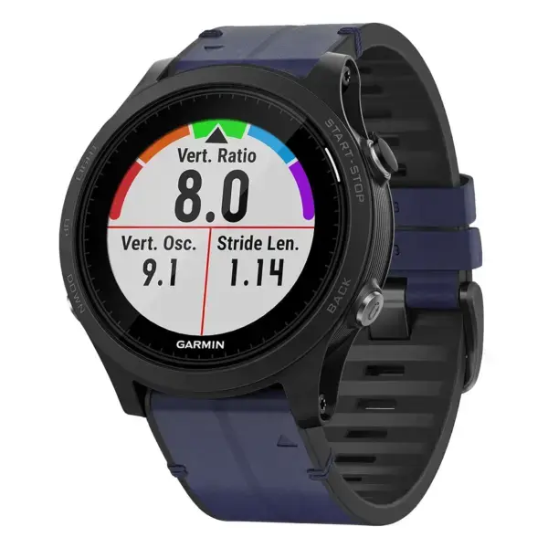 f935.g.r73a.5 Main Midnight StrapsCo Leather Hybrid Strap QuickFit 22 Watch Band for Garmin Forerunner 935