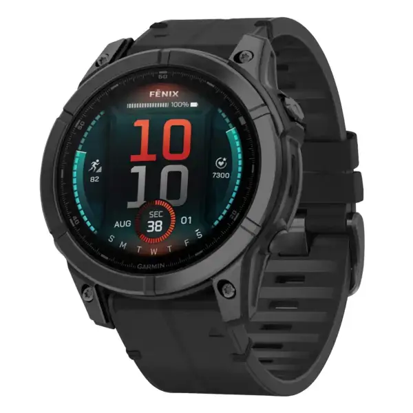 fe.g.r73a.1 Main Obsidian StrapsCo Leather Hybrid Strap QuickFit 22 Watch Band for Garmin Fenix E